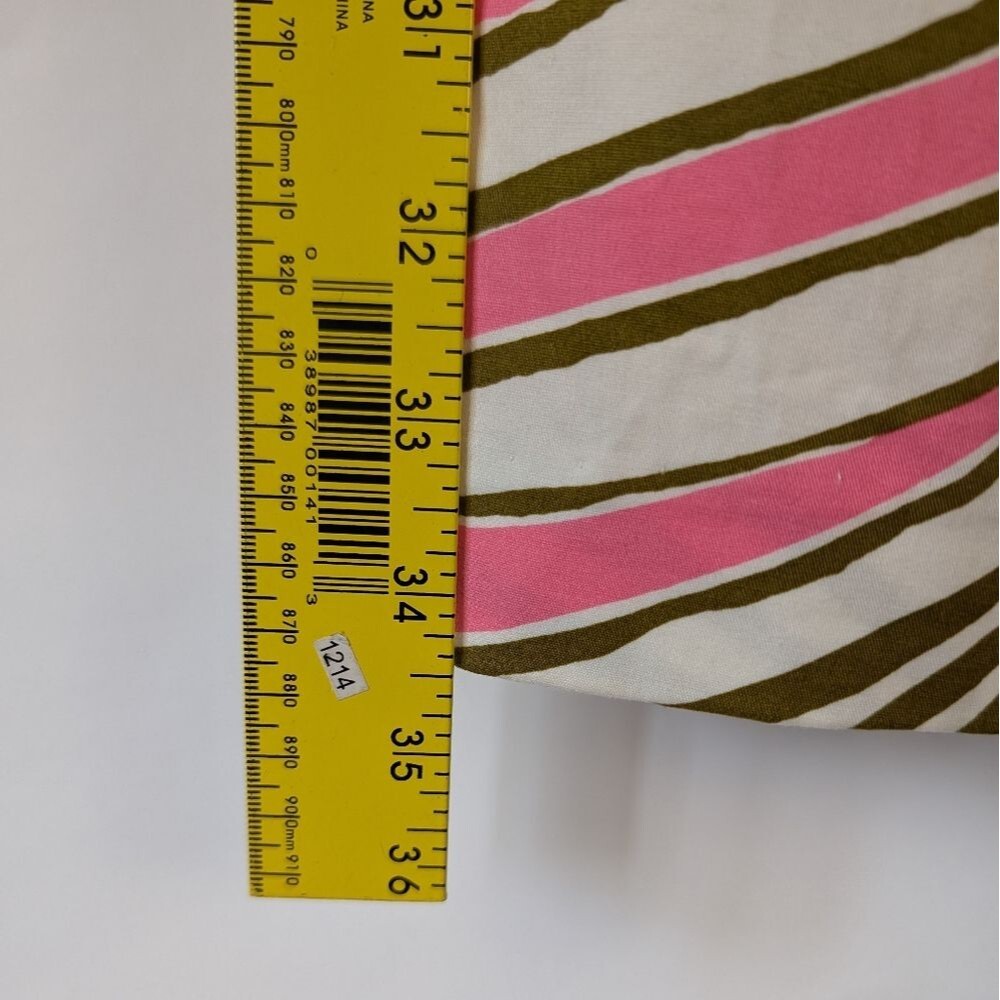 Trina Turk Dress Women's Size 4 Pink Olive White Abstract Cotton Sleeveless - Picture 11 of 11